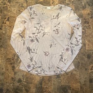 Sheer long sleeve blouse by Ginatricot in floral print, Junior Size M